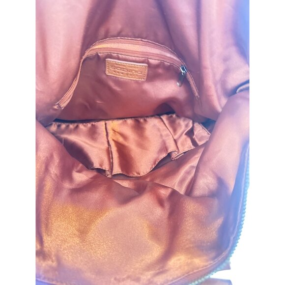 Sabina NY Leather Fold Over Crossbody Bag With Adjustable Strap Cognac - Picture 6 of 10